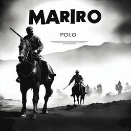 Create a black and white movie poster titled 'Marko Polo'