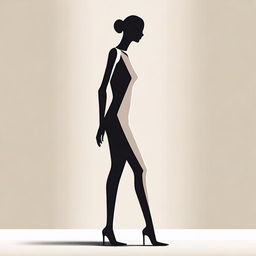 A simple and elegant depiction of a slim figure standing gracefully