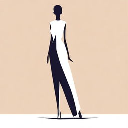 A simple and elegant depiction of a slim figure standing gracefully