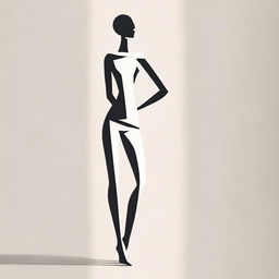 A simple and elegant depiction of a slim figure standing gracefully