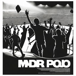 Create a black and white movie poster titled 'Marko Polo'