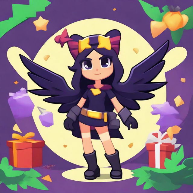 Create a Brawl Stars character named Kitty the Dark Brawliday