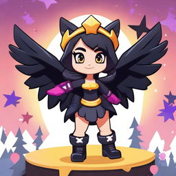 Create a Brawl Stars character named Kitty the Dark Brawliday