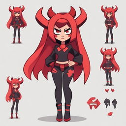 Create a character design for a devil final boss girl named Abima for the game Brawl Stars