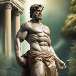 Create an image of a Greek god with a majestic presence