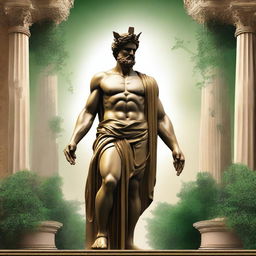 Create an image of a Greek god with a majestic presence