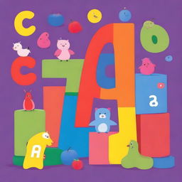 A vibrant and colorful book cover featuring the letters A, B, and C prominently