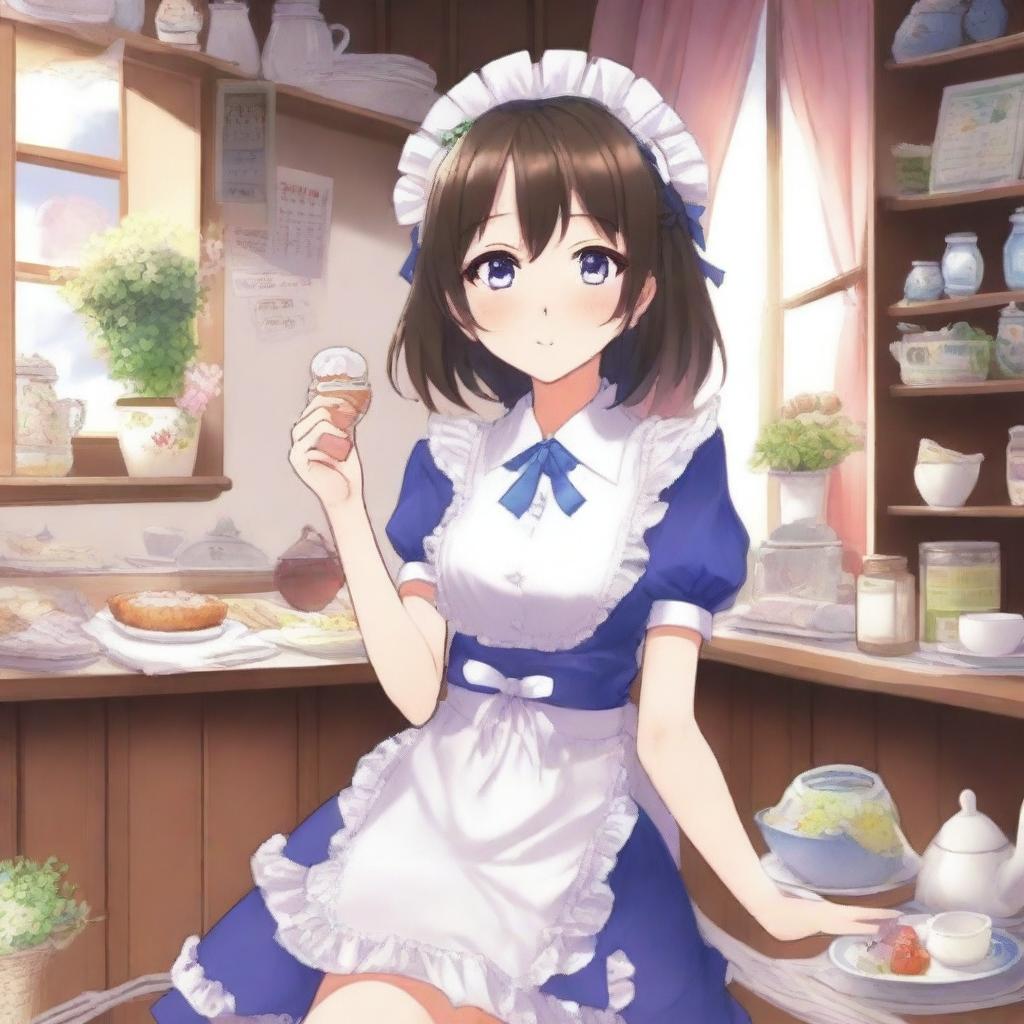 A light novel cover featuring a humorous and light-hearted scene depicting the daily life of a mischievous NEET foreign girlfriend who also works as a secretary maid