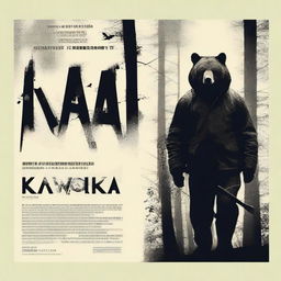 Create a movie poster for the title 'KAVORKA' with the subtitle 'The Lure of the Animal