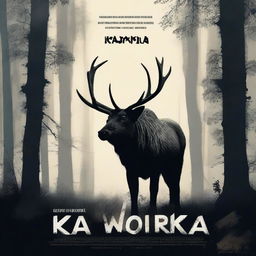 Create a movie poster for the title 'KAVORKA' with the subtitle 'The Lure of the Animal