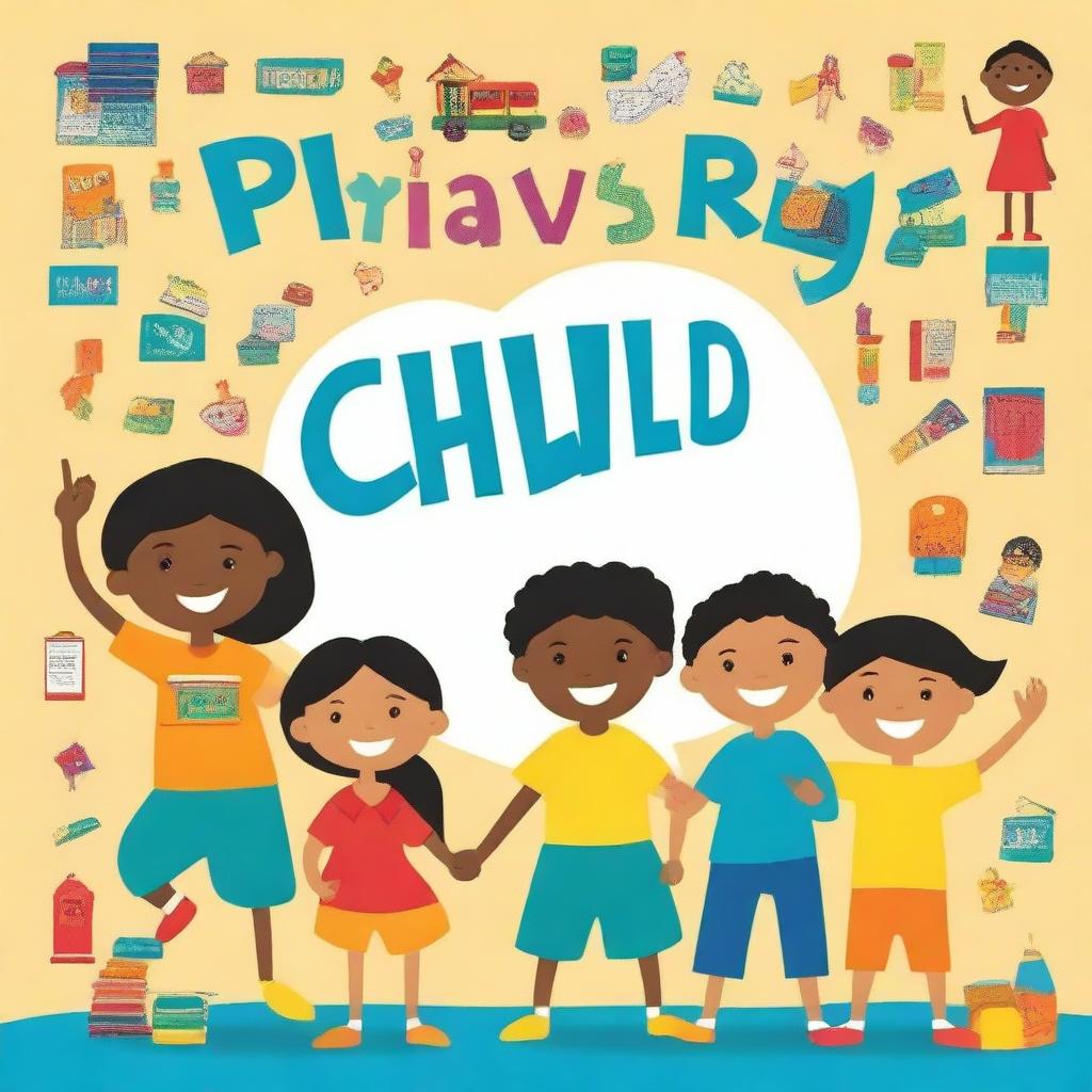 Create a vibrant and engaging cover page on child rights