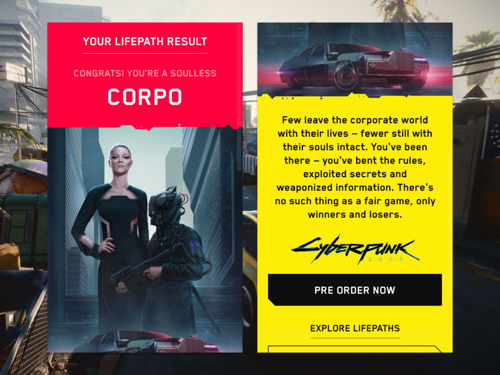 Ever wondered which iconic cyberpunk universe is the perfect fit for you? Take this quiz to find out if you're destined to wander the neon-lit streets of Night City or navigate the high-tech ruins of a dystopian society!