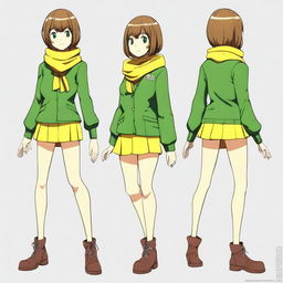 Create a detailed drawing of Chie Satonaka from Persona 4