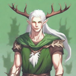 A 25-year-old young male half-dryad with a slender but strong build