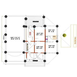 A detailed house plan that features a 3-bedroom, a hall, and a kitchen, designed on a plot of 19x63 square units.