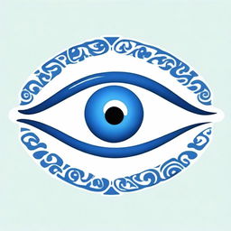 Create an image of the Greek eye icon, also known as the evil eye or Mati