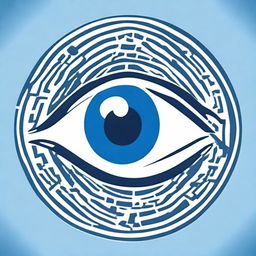 Create an image of the Greek eye icon, also known as the evil eye or Mati