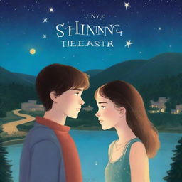 A romance book cover with the title 'Under the Shining Star' in the middle