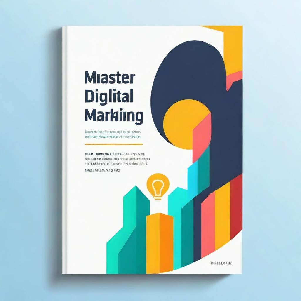 Create a book cover titled 'Mastering Digital Marketing: Innovative Strategies for Higher Education to Build Reputation and Attract Prospective Students'