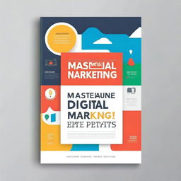 Create a book cover titled 'Mastering Digital Marketing: Innovative Strategies for Higher Education to Build Reputation and Attract Prospective Students'