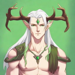 A 25-year-old young male half-dryad with a slender but strong build