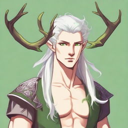 A 25-year-old young male half-dryad with a slender but strong build