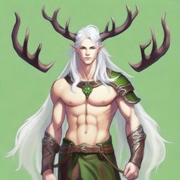 A 25-year-old young male half-dryad with a slender but strong build