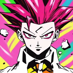 Create a quirky and fun profile image of Hisoka Morow from Hunter x Hunter