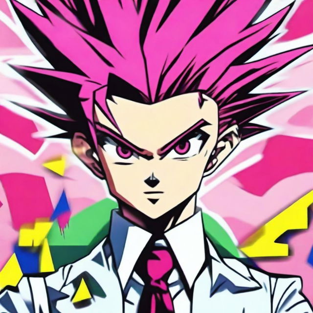 Create a quirky and fun profile image of Hisoka Morow from Hunter x Hunter