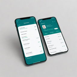 A sleek, modern mobile banking application interface titled 'WELLWISHFIN', with clear buttons for transactions, account balance and customer support.