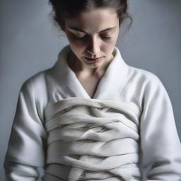 A serene and calming image showcasing the beauty and intricacies of a straitjacket