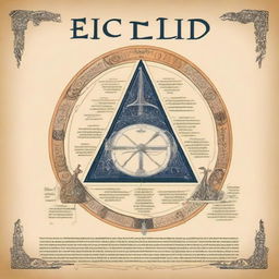 Create a poster to advertise the book 'The Elements of Euclid' and highlight the new features found in it