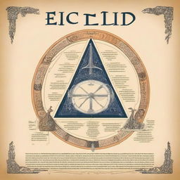 Create a poster to advertise the book 'The Elements of Euclid' and highlight the new features found in it