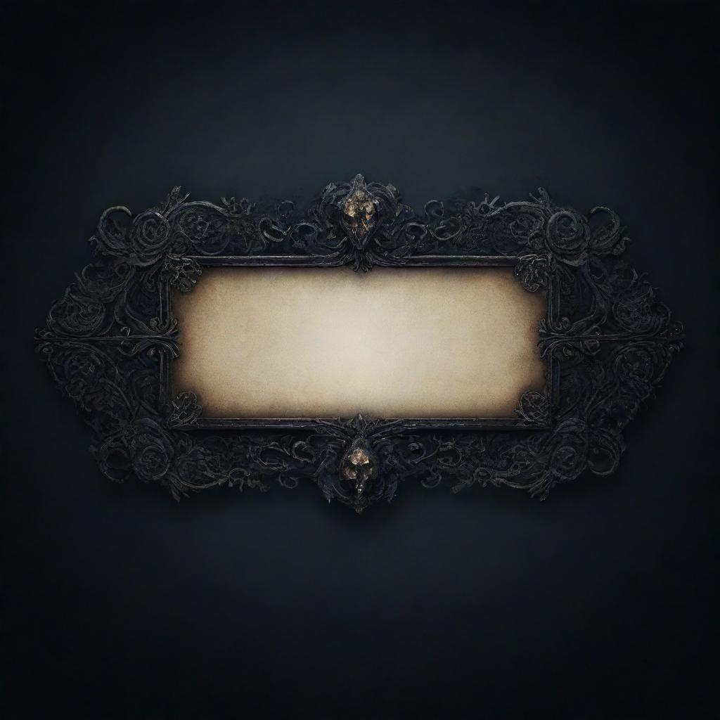 An atmospheric and darkly themed text box banner with intricate design elements suitable for a souls-like game.