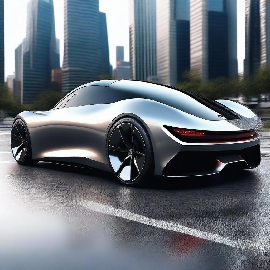 A sleek and modern sport coupe from the year 2024, featuring futuristic design elements, aerodynamic curves, and advanced technology