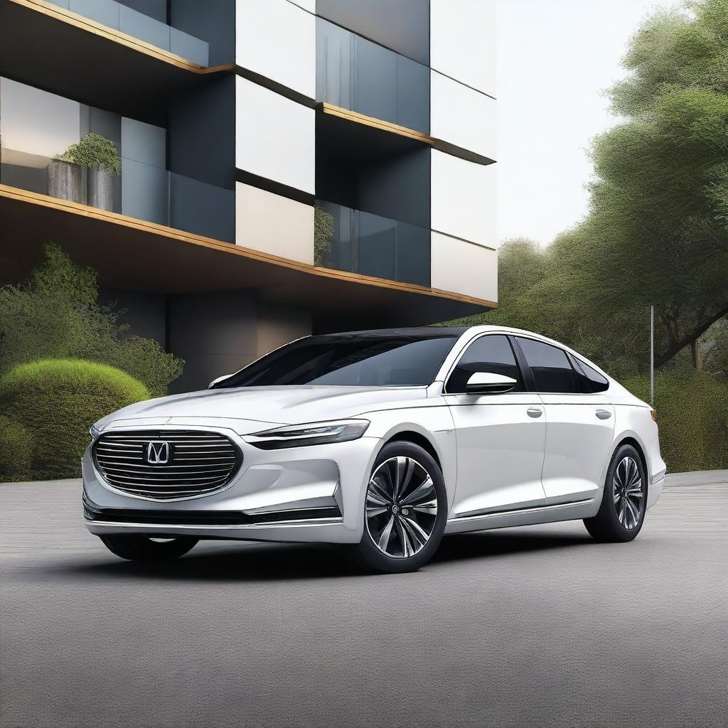 A modern sedan from the year 2020, showcasing a contemporary design with sleek lines and a comfortable interior