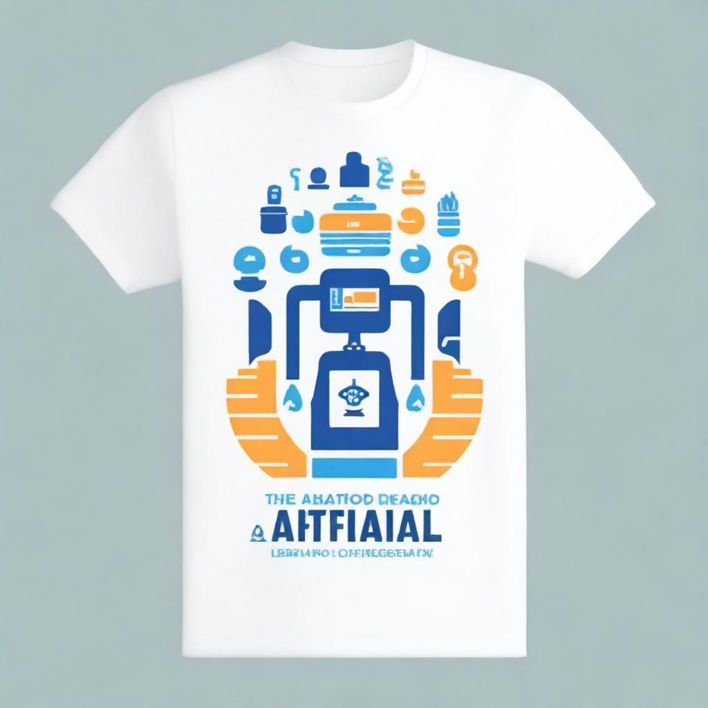 Create a T-shirt design with the theme of artificial intelligence technologies and their application in business