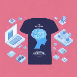 Create a T-shirt design with the theme of artificial intelligence technologies and their application in business