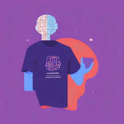 Create a T-shirt design themed around artificial intelligence technologies and their application in business