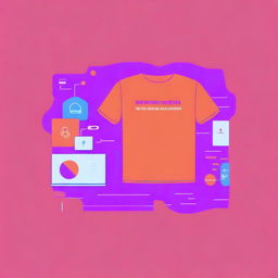 Create a T-shirt design themed around artificial intelligence technologies and their application in business