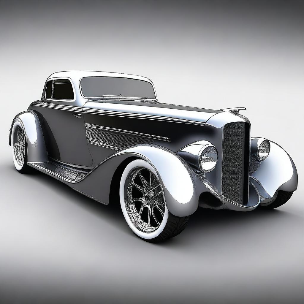 Create a custom hypercar that is a fusion of a 1932 Buick Victoria and a Camaro