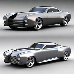 Create a custom hypercar that is a fusion of a 1939 Chevy Coupe and a Camaro