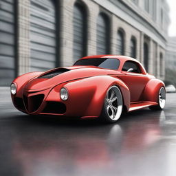 Create a custom hypercar that is a fusion of a 1939 Chevy Coupe and a Camaro