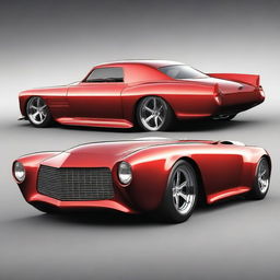 Create a custom hypercar that is a fusion of a 1939 Chevy Coupe and a Camaro