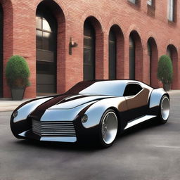 Create a custom hypercar that is a fusion of a 1937 Chevy Coupe and a Camaro