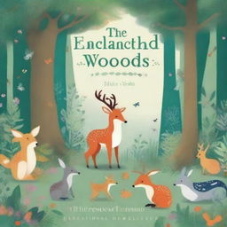 A beautifully illustrated book cover featuring an enchanting forest scene with magical creatures