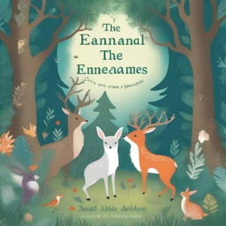 A beautifully illustrated book cover featuring an enchanting forest scene with magical creatures