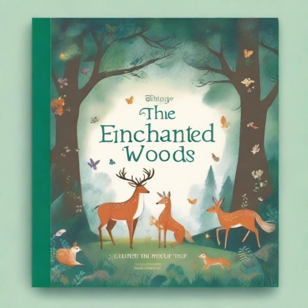 A beautifully illustrated book cover featuring an enchanting forest scene with magical creatures