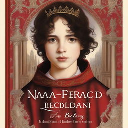 A book cover featuring a young prince with curly brown hair being crowned in a gothic church