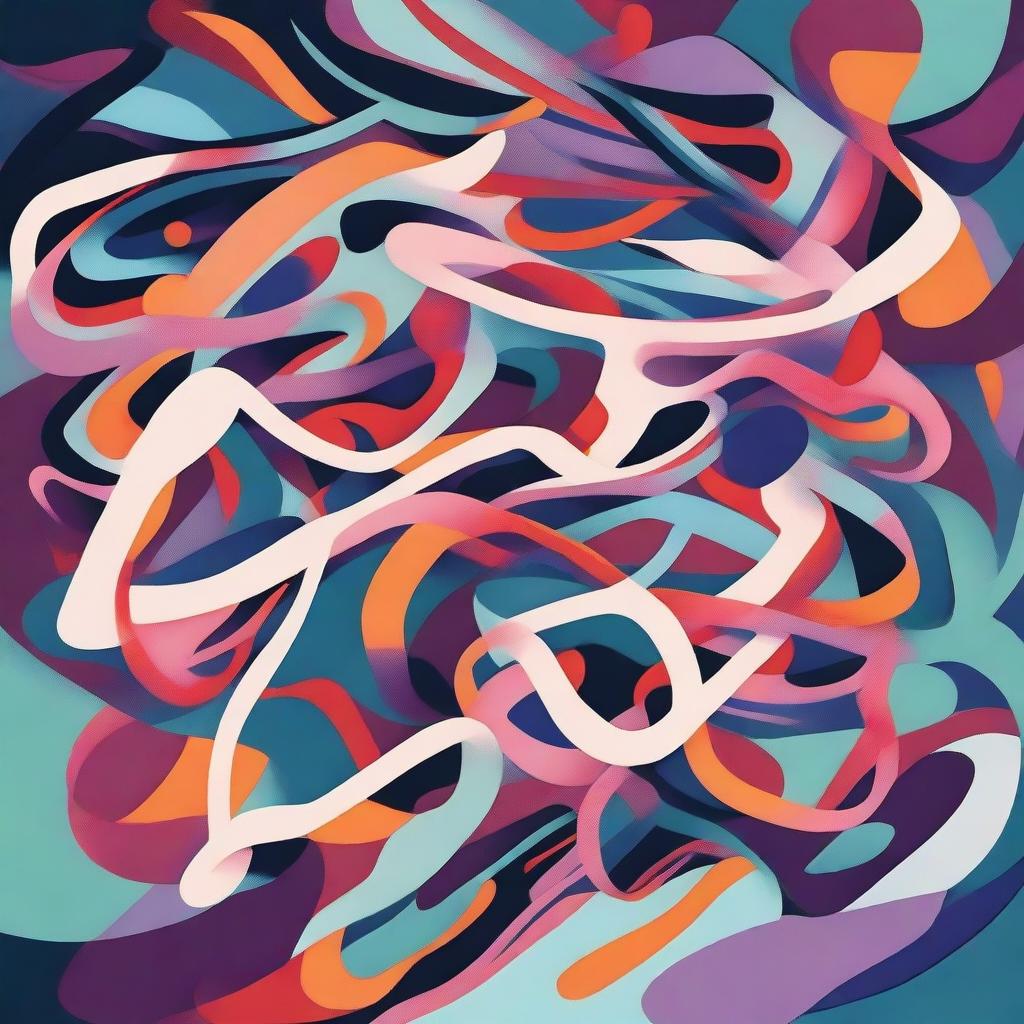 An abstract representation of panic disorder, featuring chaotic elements, swirling colors, and fragmented shapes to convey a sense of anxiety and confusion